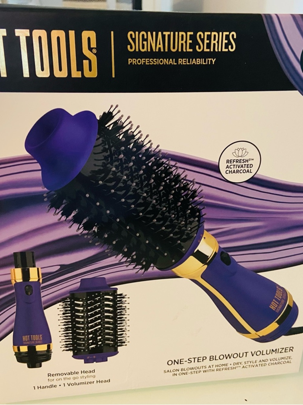 Hot Tools Signature Series One-Step Blowout Volumizer - Purple & Gold